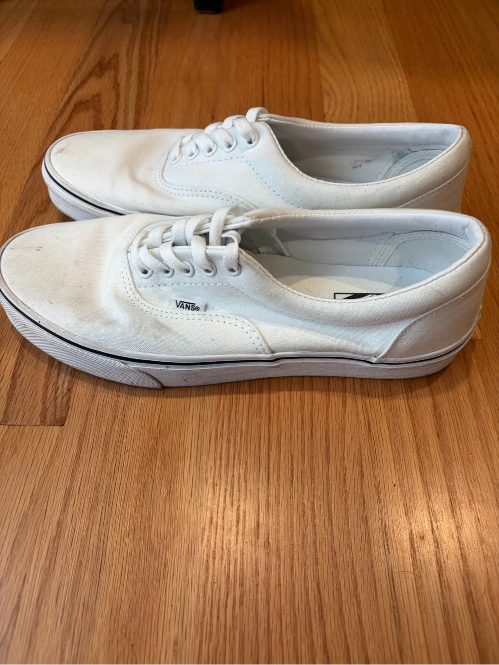 Men’s Vans White Low-Top Canvas Sneakers